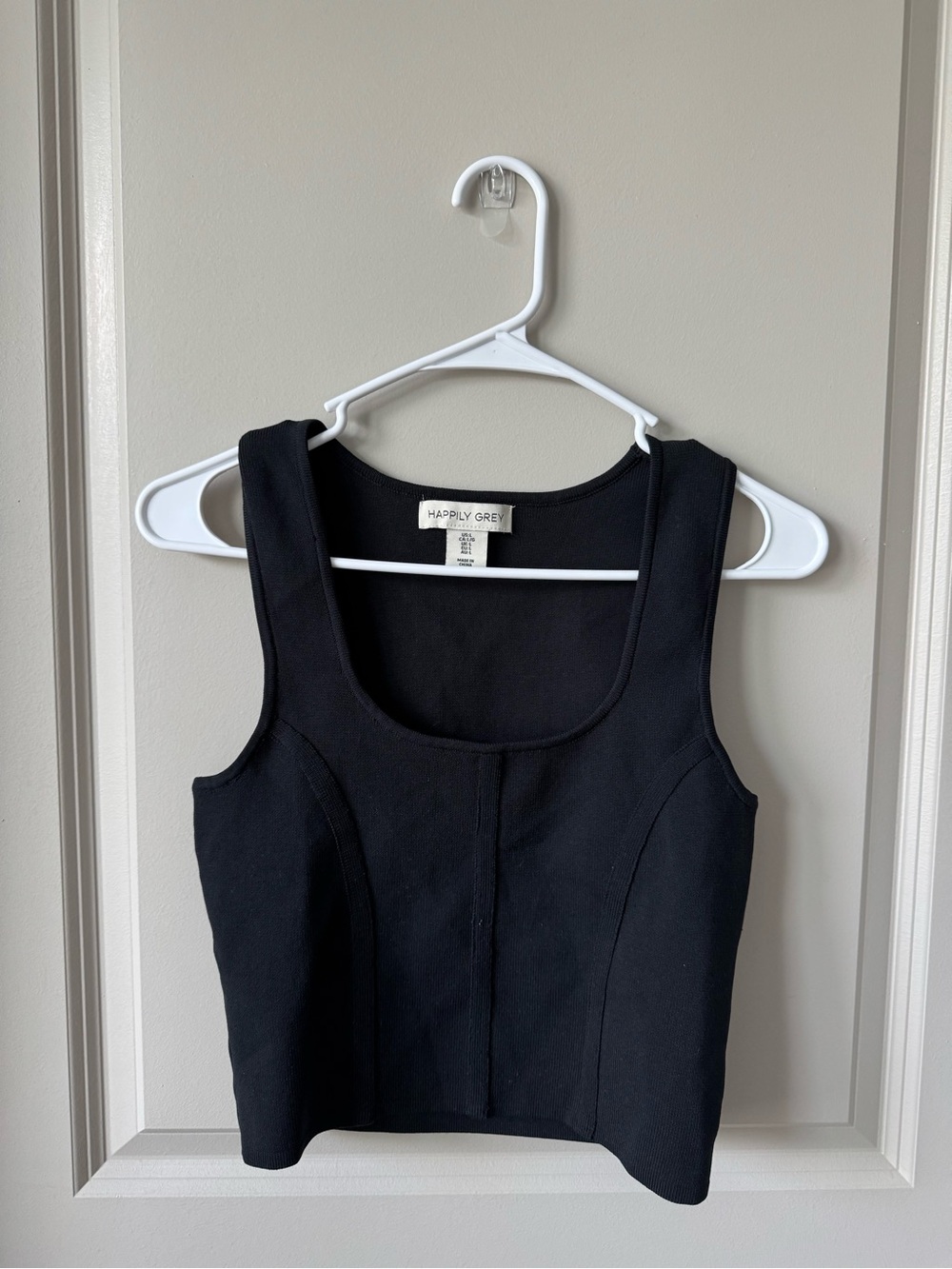 Happily Grey Black Scoop-Neck Tank Top